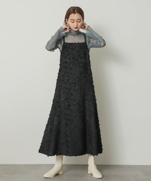 SENSE OF PLACE by URBAN RESEARCH（センスオブプレイスバイアーバンリサーチ）の「フリンジジャガードキャミワンピース（ワンピース・レディース・ブラック/アイボリー・ONE/S）」の15枚目の写真