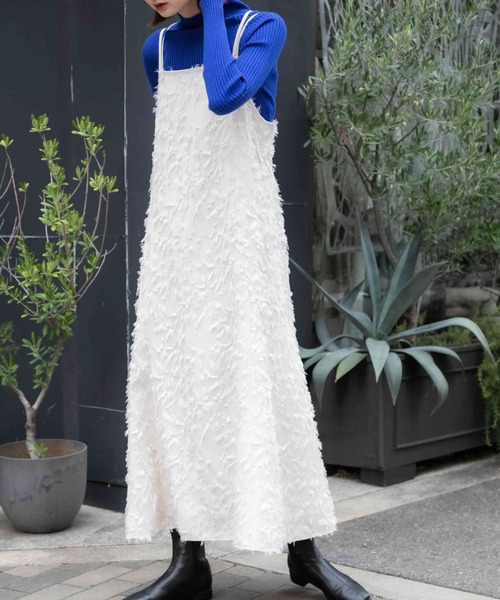 SENSE OF PLACE by URBAN RESEARCH（センスオブプレイスバイアーバンリサーチ）の「フリンジジャガードキャミワンピース（ワンピース・レディース・ブラック/アイボリー・ONE/S）」の9枚目の写真