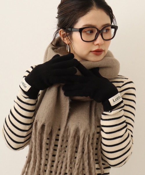 FUNALIVE（ファンアライブ）の「PAGE ONE スマホタッチ裏起毛手袋（無地）（手袋・レディース・ブラック/アイボリー/カーキ/ネイビー・FREE）」の6枚目の写真