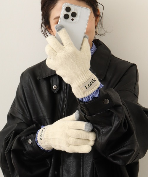 FUNALIVE（ファンアライブ）の「PAGE ONE スマホタッチ裏起毛手袋（無地）（手袋・レディース・ブラック/アイボリー/カーキ/ネイビー・FREE）」の5枚目の写真