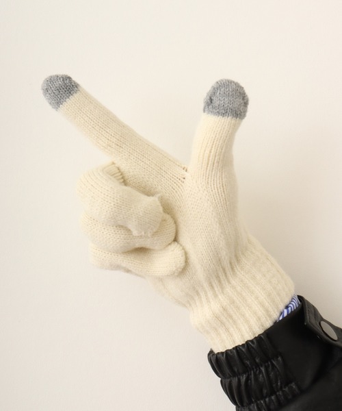 FUNALIVE（ファンアライブ）の「PAGE ONE スマホタッチ裏起毛手袋（無地）（手袋・レディース・ブラック/アイボリー/カーキ/ネイビー・FREE）」の11枚目の写真