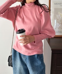モチモチハイネックパフスリーブトップス