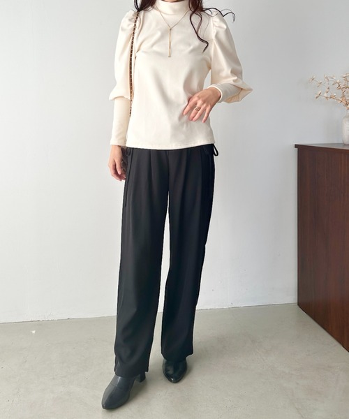 CLEA(クレア)の「モチモチハイネックパフスリーブトップス(Tシャツ/カットソー・レディース・アイボリー/ブラック/ピンク/ベージュ・FREE)」の16枚目の写真