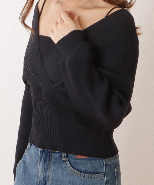 Lace Ladies(レースレディース)の「フェイクレイヤードコンパクトリブニットプルオーバー(ニット/セーター・レディース・ブラック/ブラウン/ベージュ/アイボリー・FREE)」の13枚目の写真