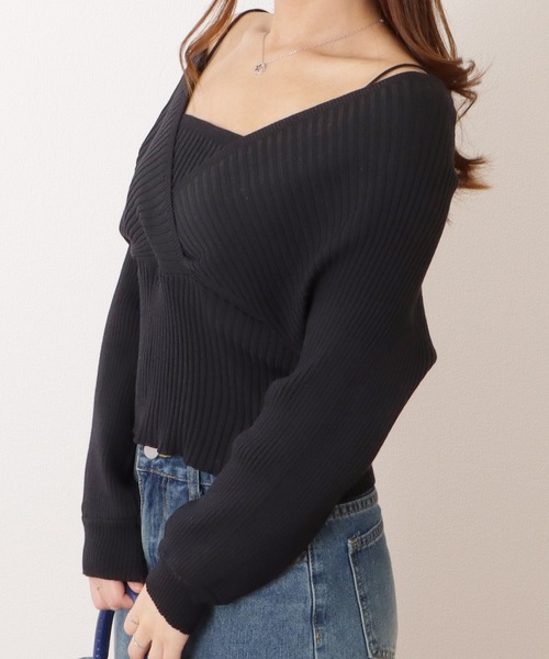 Lace Ladies(レースレディース)の「フェイクレイヤードコンパクトリブニットプルオーバー(ニット/セーター・レディース・ブラック/ブラウン/ベージュ/アイボリー・FREE)」の14枚目の写真