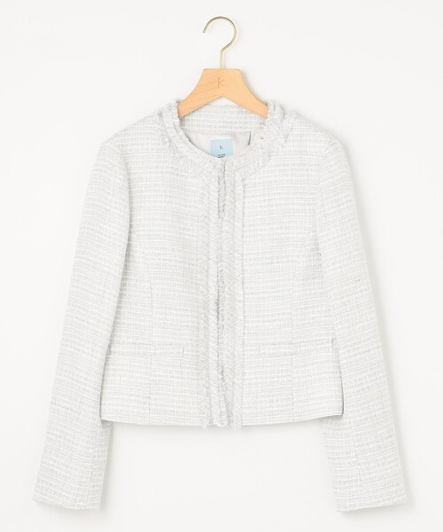 ラメループモールツイード ジャケット（ノーカラージャケット）｜組曲