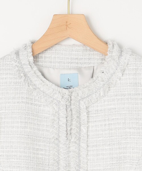 新品タグ付き⭐︎Diagram ラメループツイードJK⭐︎サイズ38 2024AW ラメループモールツイード ジャケット（ノーカラージャケット）｜組曲