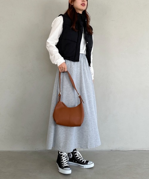 MYMOOD.(マイムード)の「round moon shoulder bag/ワンハンドルラウンドムーンPUショルダーバッグ ハンドバッグ(ショルダーバッグ・レディース・グレイッシュベージュ/アイボリー/ブラウン/ブラック/ダークブラウン/グリーン/モカ・FREE)」の21枚目の写真