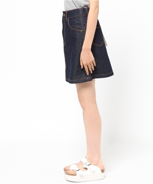 Chico（チコ）の「【who's who Chico】台形ミニスカート（デニムスカート・レディース・ネイビー/ベージュ・MEDIUM/SMALL）」の5枚目の写真