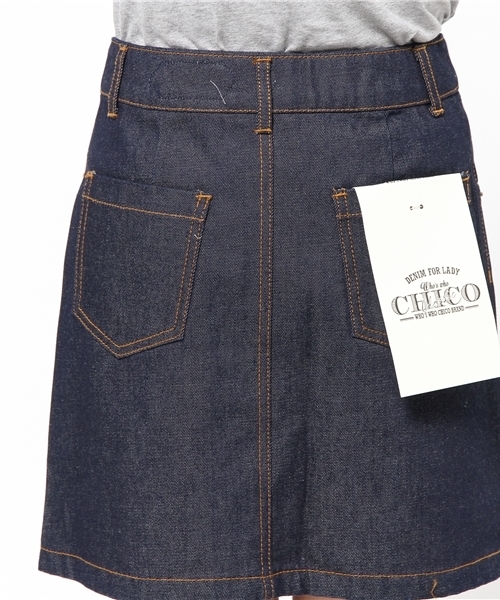 Chico（チコ）の「【who's who Chico】台形ミニスカート（デニムスカート・レディース・ネイビー/ベージュ・MEDIUM/SMALL）」の11枚目の写真