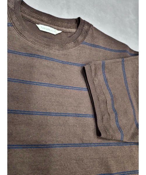 UN-USELESS(アンユースレス)の「【UN-USELESS】アンユースレス/ USL LINEN KNITEE(Tシャツ/カットソー・メンズ・ブラック/ホワイト/サックスブルー/グレー/ナチュラル/ネイビー/その他/ブルー系その他/ブラウン系その他・L-XL/S-M/M-L)」の11枚目の写真