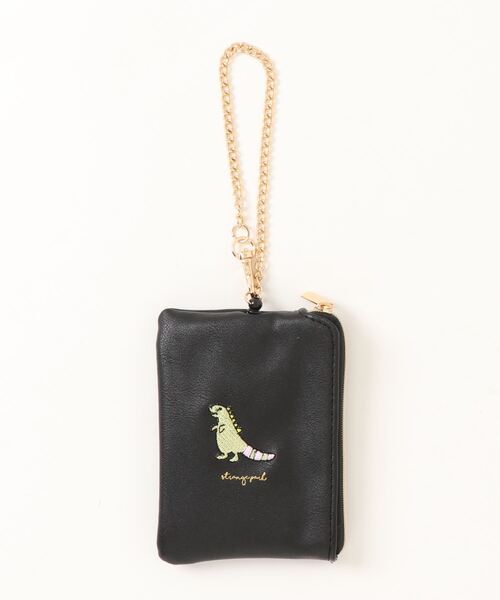 salle de bal（サルデバル）の「パスケース リール付き 定期入れ アニマル 小銭入れ コインケース R019 0619 MMI（パスケース・レディース・ブラック/ブラウン/シルバー/マスタード/ネイビー・FREE）」の2枚目の写真