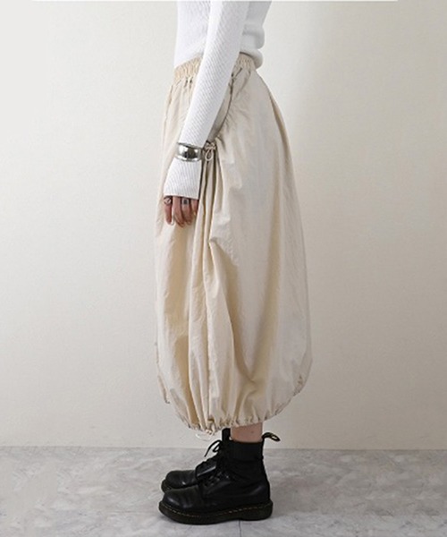 STYLEBLOCK(スタイルブロック)の「Nタフタバルーンギャザースカート(スカート・レディース・ブラック/ピンク/カーキ/ホワイト系その他/ライトグレー・M)」の9枚目の写真