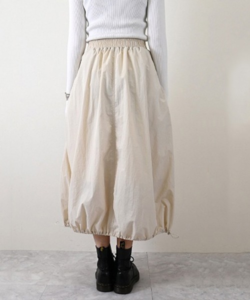 STYLEBLOCK(スタイルブロック)の「Nタフタバルーンギャザースカート(スカート・レディース・ブラック/ピンク/カーキ/ホワイト系その他/ライトグレー・M)」の8枚目の写真