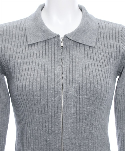clear（クリア）の「長袖ダブルジップニットトップス [スタイルアップ