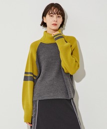 CITY TOKYO | バイカラーラグランタートルニットトップス(ニット/セーター)