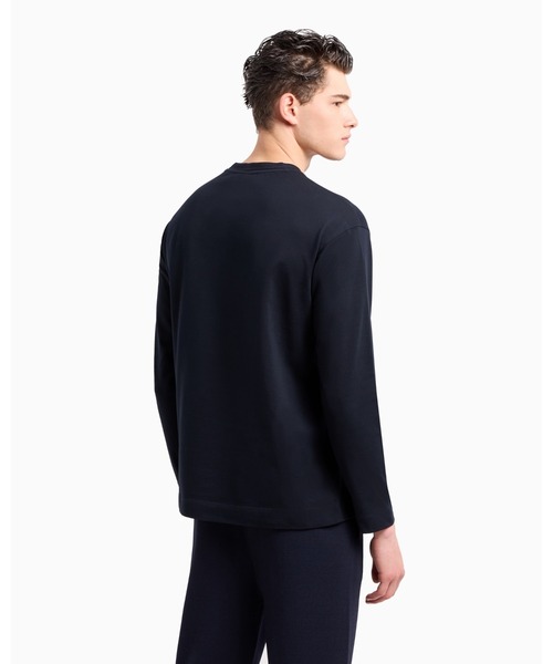 EMPORIO ARMANI（エンポリオアルマーニ）の「【エンポリオ アルマーニ】オーバーサイズトップス シルケットピケ マイクロロゴ（Tシャツ/カットソー・メンズ・ネイビー/ブラック・LARGE/MEDIUM/SMALL/X-SMALL/X-LARGE/XX-LARGE/XXX-LARGE/XX-SMALL）」の11枚目の写真