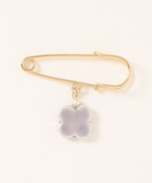 【irodori】陶のブローチピン（クローバー）ラベンダー（ブローチ/コサージュ）｜tone（トーン） 5,324円