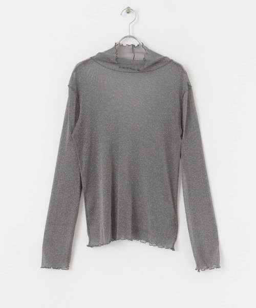 SENSE OF PLACE by URBAN RESEARCH（センスオブプレイスバイアーバンリサーチ）の「ラメシアーハイネックトップ（Tシャツ/カットソー・レディース・チャコールグレー/ライトベージュ/ブルー系その他/ピンク系その他/グレー系その他・ONE）」の13枚目の写真