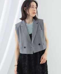 Ray BEAMS | Ray BEAMS / ストライプ クロップド ジレ(ベスト)