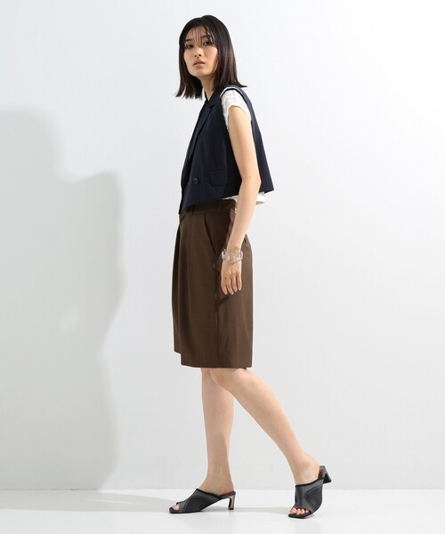 Ray BEAMS（レイビームス）の「Ray BEAMS / ストライプ クロップド ジレ（ベスト・レディース・ネイビー/グレー・0/1）」の21枚目の写真