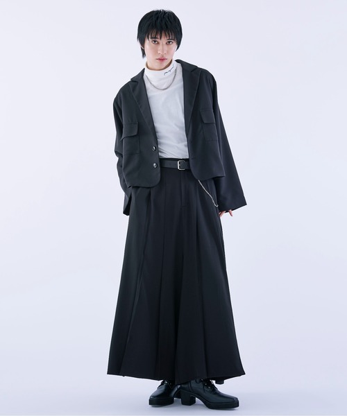 【新品未使用】エルノロゼット　ハカマプリーツパンツ　袴パンツ　プリーツパンツ ニュアンス柄ラッププリーツハカマパンツ/SET UP対応
