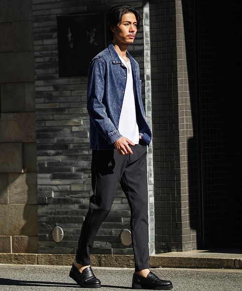 SOMEDIFF（サムディフ）の「【SOMEDIFF】開襟カットデニムシャツ メンズ（シャツ/ブラウス・メンズ・ブラック/ライトブラック/インディゴブルー/ライトブルー・XL/M/L）」の6枚目の写真