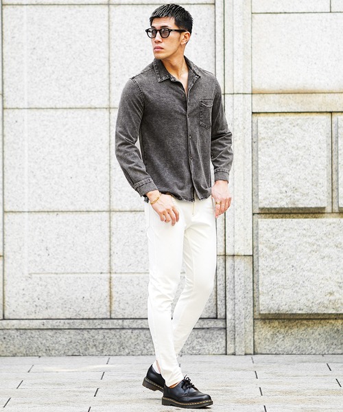 SOMEDIFF（サムディフ）の「【SOMEDIFF】開襟カットデニムシャツ メンズ（シャツ/ブラウス・メンズ・ブラック/ライトブラック/インディゴブルー/ライトブルー・XL/M/L）」の12枚目の写真