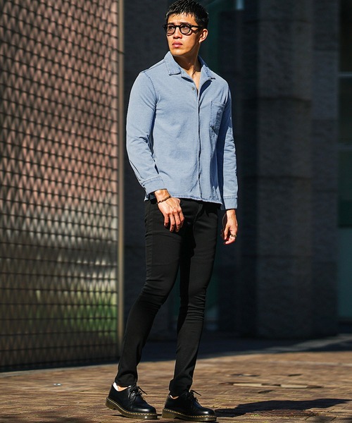 SOMEDIFF（サムディフ）の「【SOMEDIFF】開襟カットデニムシャツ メンズ（シャツ/ブラウス・メンズ・ブラック/ライトブラック/インディゴブルー/ライトブルー・XL/M/L）」の14枚目の写真