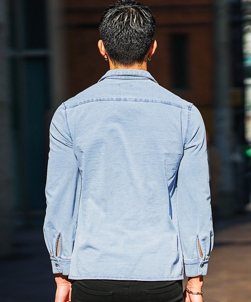 セール】【SOMEDIFF】開襟カットデニムシャツ メンズ（シャツ/ブラウス