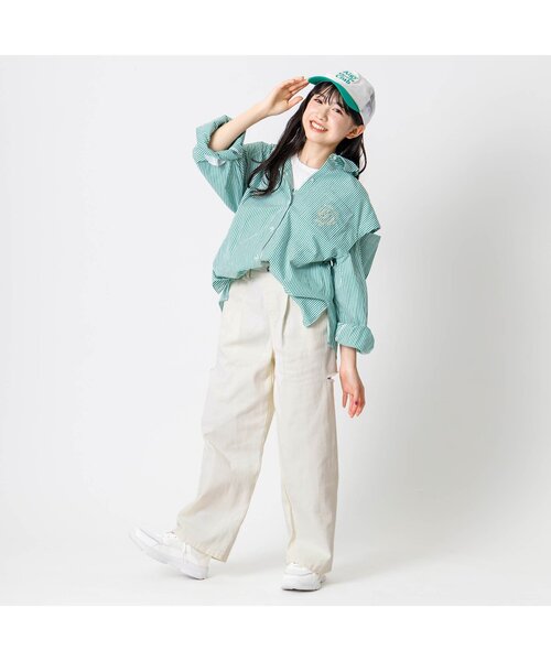 algy(アルジー)の「グランジデニムワイドパンツ(デニムパンツ・キッズ・ブラック/サックスブルー/オフホワイト・XX-SMALL/X-SMALL/MEDIUM/SMALL)」の6枚目の写真