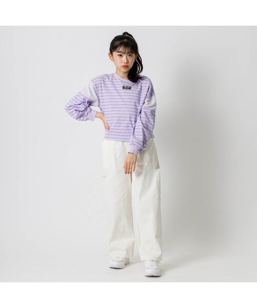 algy(アルジー)の「グランジデニムワイドパンツ(デニムパンツ・キッズ・ブラック/サックスブルー/オフホワイト・XX-SMALL/X-SMALL/MEDIUM/SMALL)」の7枚目の写真