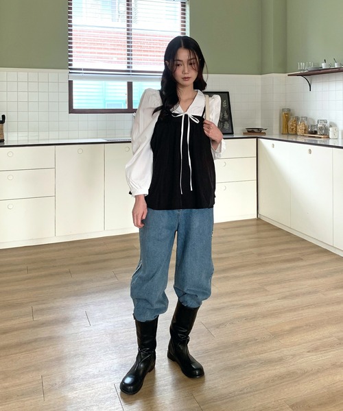 UNE MANSION(ユヌマンション)の「【2WAYスカート/キャミソール兼用】サイドビッグポケットフレアキャミソールレイヤードスカート(キャミソール・レディース・アイボリー/ブラック/ピンク・FREE)」の10枚目の写真