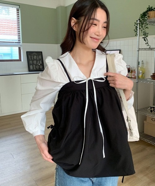 UNE MANSION(ユヌマンション)の「【2WAYスカート/キャミソール兼用】サイドビッグポケットフレアキャミソールレイヤードスカート(キャミソール・レディース・アイボリー/ブラック/ピンク・FREE)」の18枚目の写真