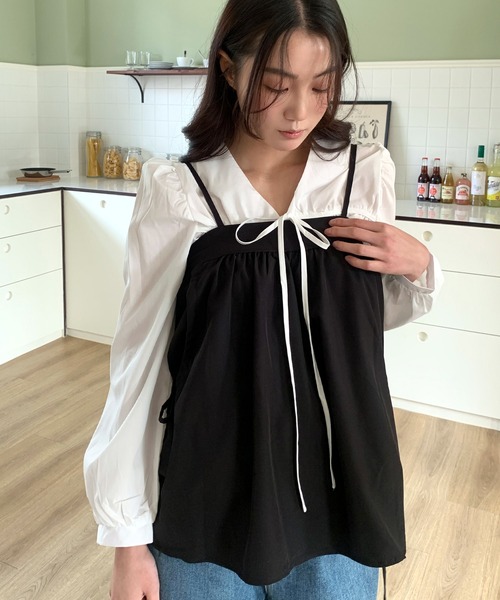 UNE MANSION(ユヌマンション)の「【2WAYスカート/キャミソール兼用】サイドビッグポケットフレアキャミソールレイヤードスカート(キャミソール・レディース・アイボリー/ブラック/ピンク・FREE)」の19枚目の写真