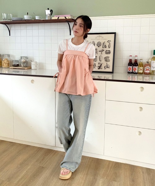 UNE MANSION(ユヌマンション)の「【2WAYスカート/キャミソール兼用】サイドビッグポケットフレアキャミソールレイヤードスカート(キャミソール・レディース・アイボリー/ブラック/ピンク・FREE)」の13枚目の写真