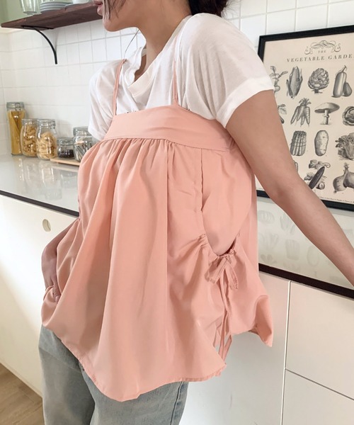 UNE MANSION(ユヌマンション)の「【2WAYスカート/キャミソール兼用】サイドビッグポケットフレアキャミソールレイヤードスカート(キャミソール・レディース・アイボリー/ブラック/ピンク・FREE)」の4枚目の写真