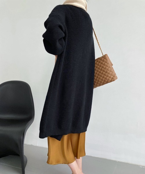 Miniministore（ミニミニストア）の「リブニット カーディガン ロングコート（カーディガン/ボレロ・レディース・ダークグレー/アイボリー/ブラック・FREE）」の22枚目の写真