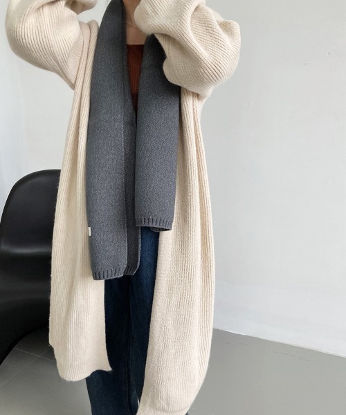 Miniministore（ミニミニストア）の「リブニット カーディガン ロングコート（カーディガン/ボレロ・レディース・ダークグレー/アイボリー/ブラック・FREE）」の20枚目の写真