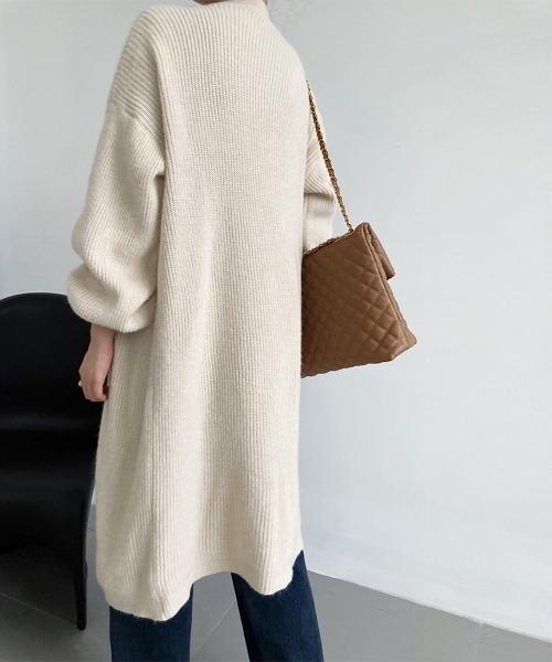 Miniministore（ミニミニストア）の「リブニット カーディガン ロングコート（カーディガン/ボレロ・レディース・ダークグレー/アイボリー/ブラック・FREE）」の18枚目の写真