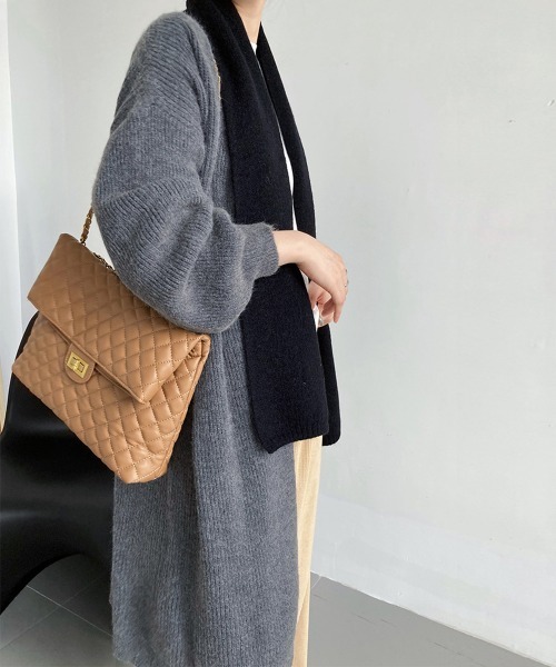 Miniministore（ミニミニストア）の「リブニット カーディガン ロングコート（カーディガン/ボレロ・レディース・ダークグレー/アイボリー/ブラック・FREE）」の15枚目の写真