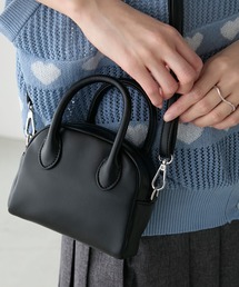 BONLECILL | 2wayナイロン/フェイクレザー コロンMINIボストンバッグ(ショルダーバッグ)