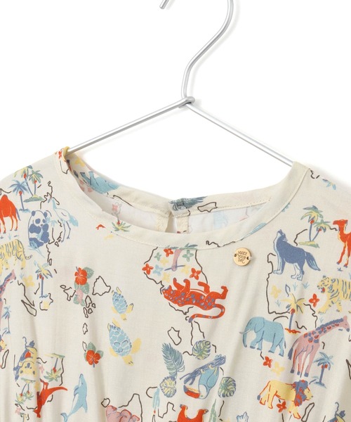 MAKE YOUR DAY(メイクユアデイ)の「地図総柄サンドレス■80~140cm(ワンピース・キッズ・アイボリー/ブルー・130/140/90/100/110/120/80)」の7枚目の写真