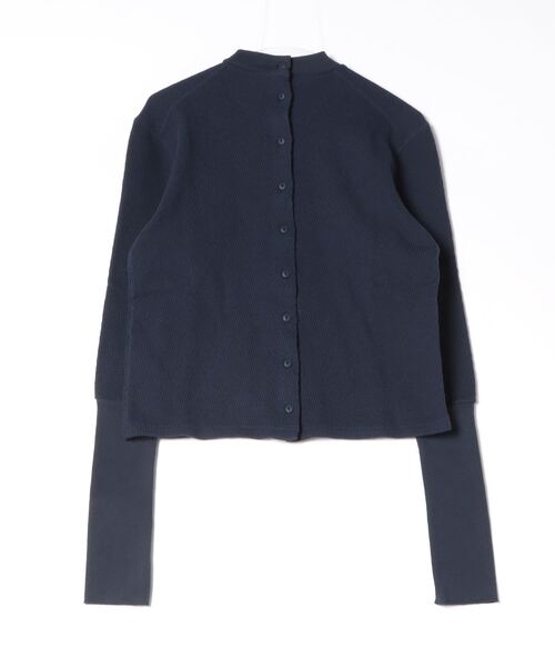 MEYAME(メヤメ)の「MEYAME/メヤメ フロントアンドバックリブプルオーバー FRONT AND BACK RIB PULLOVER(Tシャツ/カットソー・レディース・クリーム/ネイビー・FREE)」の3枚目の写真