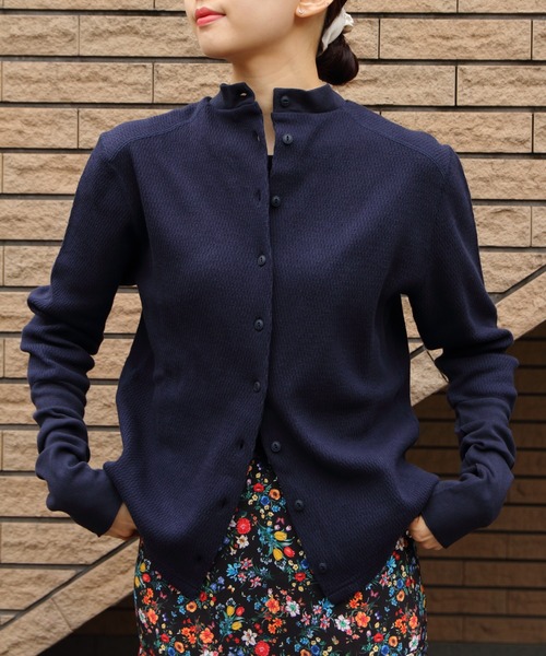 MEYAME(メヤメ)の「MEYAME/メヤメ フロントアンドバックリブプルオーバー FRONT AND BACK RIB PULLOVER(Tシャツ/カットソー・レディース・クリーム/ネイビー・FREE)」の2枚目の写真