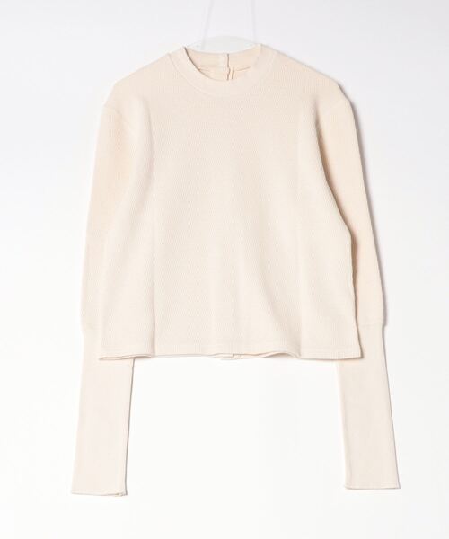 MEYAME(メヤメ)の「MEYAME/メヤメ フロントアンドバックリブプルオーバー FRONT AND BACK RIB PULLOVER(Tシャツ/カットソー・レディース・クリーム/ネイビー・FREE)」の15枚目の写真