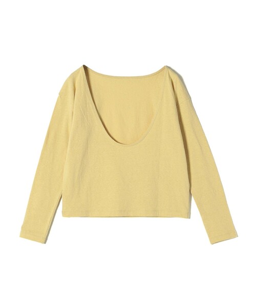 SHIPS(シップス)の「【SHIPS別注】onit:〈手洗い可能〉ラフィ 天竺 バック オープン ロング スリーブ◇(Tシャツ/カットソー・レディース・イエロー/ブラック・ONE SIZE)」の9枚目の写真