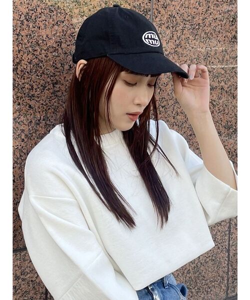 MURUA（ムルーア）の「mumuロゴキャップ（キャップ・レディース・グリーン/ベージュ/ブラック/アイボリー・FREE）」の3枚目の写真