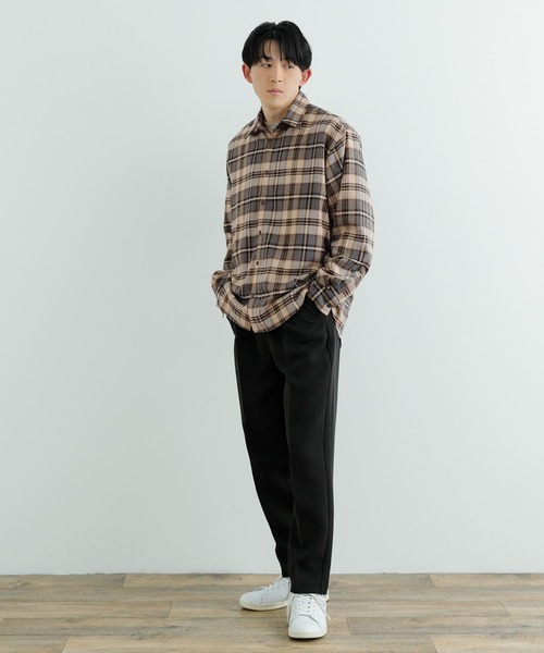 ITEMS URBANRESEARCH（アイテムズ アーバンリサーチ）の「TRストレッチ チェック レギュラーカラーシャツ（シャツ/ブラウス・メンズ・グレー/ネイビー/ベージュ・MEDIUM/LARGE）」の9枚目の写真