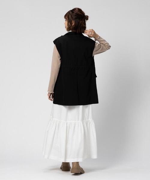 Dickies(ディッキーズ)の「Dickies(ディッキーズ)ピグメントベスト(ベスト・レディース・ベージュ/ブラック・M)」の19枚目の写真